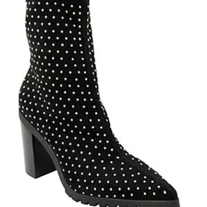 Black Charles By Charles David Studded Stretch Boot